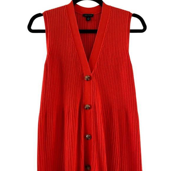 Ann Taylor Dresses & Skirts - Ann Taylor Red Knit Sleeveless Maxi Dress Size Small